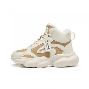 Mulinsen Стойкие к скольжению, износостойкие, термостойкие женские высокие кеды бежевого цвета, цвет White Khaki