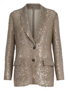 Блейзер на пуговицах Brunello Cucinelli, бежевый