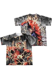 Футболка с коротким рукавом для подростков "Лига справедливости Америки: Шоковая терапия" (принт спереди и сзади) Gildan, белый