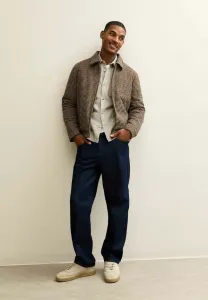 Свободная стеганая клетчатая куртка на молнии для межсезонья New Look, Brown Pattern