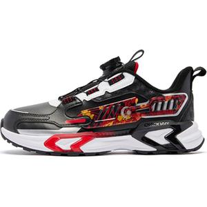 Детская повседневная обувь для начальной школы QIAODAN, черный/красный