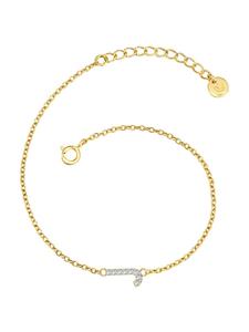 Glanzstücke München Браслет с буквой J из стерлингового серебра с кубическим цирконием в оправе из желтого золота