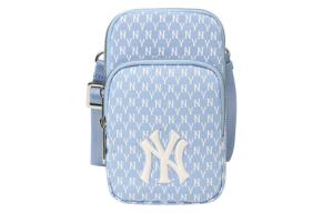 Коллекция Monogram Полиэстеровый чехол для телефона, наплечная сумка, мини-кроссбоди унисекс небесно-голубой MLB