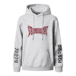 Толстовка Unisex Hooded Moderate Heavyweight HUANQIU, белый heather серый
