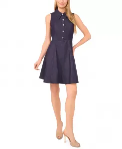 Женское платье без рукавов, облегающее и расклешенное CeCe, синий