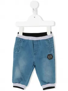 Брюки с логотипом Hexagon Philipp Plein Junior, синий