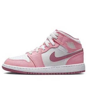 Кроссовки (GS) Air Jordan 1 Mid 'Valentine's Day', цвет coral chalk/desert berry/white