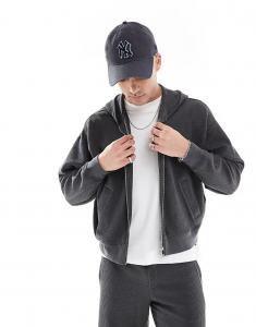 Толстовка Bershka свободного кроя из сирсакера серого цвета