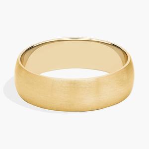Матовое обручальное кольцо средней толщины Comfort Fit из 14-каратного желтого золота (6 мм) Blue Nile