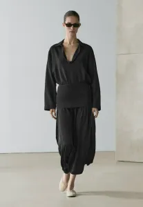 Струящаяся блузка Massimo Dutti, Dark Brown