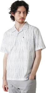 Мужская рубашка-поло с коротким рукавом (влагоотводящая, быстросохнущая, с рисунком тропических растительных листьев) / для гольфа / 7AL011 Travis Mathew