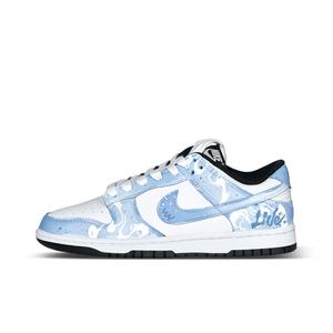 Nike Кроссовки для скейтбординга Dunk Mountain Dusty Blue Smoke, износостойкие, низкие, унисекс, сине-белые