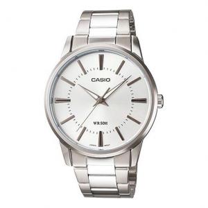 Часы CASIO Waterproof Stainless Steel Strap Unisex Mens Silver Analog, цвет silver