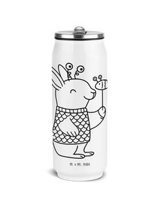 Mr. & Mrs. Panda Белая бутылка для напитков с изображением рыбы в астрологическом стиле, без надписи