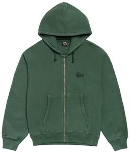 Толстовка Stussy Basic StüSsy Zip Hoodie Pigment Dyed, зеленый