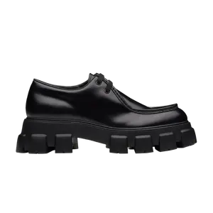 Кожаные туфли на шнуровке Prada Monolith, черный