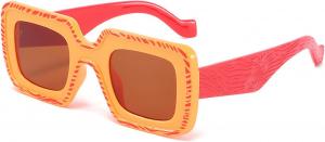 Квадратные солнцезащитные очки для женщин и мужчин, модные прямоугольные солнцезащитные очки с защитой от УФ-излучения, винтажные женские солнцезащитные очки 20843 Melrose, Orange