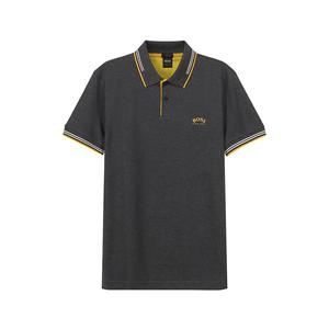 Футболка поло мужская черно-серая HUGO BOSS