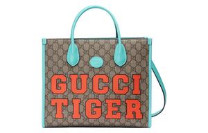 Сумка-шоппер из холста с кожаными вставками, сумка через плечо, кроссбоди, маленькая унисекс сумка Ebony GUCCI, basic set (bag+dust bag)