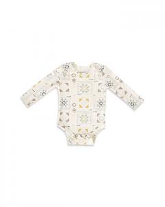 Pehr Унисекс Лоскутное хлопковое боди с длинными рукавами и принтом - для малышей, мультиколор