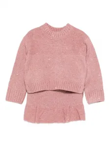 Юбка с оборками, украшенная пайетками Abel & Lula, розовый