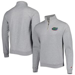 Мужской флисовый свитшот с молнией четверти цвета Heather Grey Florida Gators Stack Essential