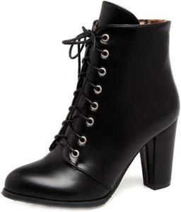 Женские ботильоны MIOKE с заостренным носком, шнуровкой, вестерн-стиля, на высоком каблуке, модель Челси, короткие праздничные ботинки, Black-Velvet Lined