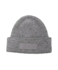 Серая зимняя шапка, стильный аксессуар Jacquemus, серый