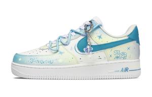 Nike Кроссовки Air Force 1 Summer Night Dream из синтетической кожи с кожаной стелькой, устойчивые к истиранию и скольжению, низкие