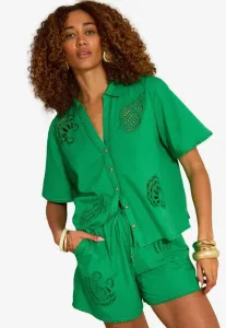 Пляжный аксессуар с ажурной отделкой из ракушек Love & Roses, Bright Green