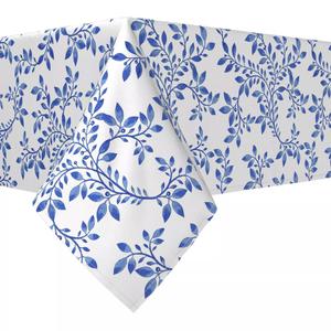 Прямоугольная скатерть, 100 % полиэстер, 60x84 дюйма, Swirly Blue Vines.