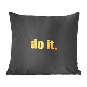 Декоративная подушка MuchoWow, диванная подушка, декоративная подушка для гостиной, 60 x 60 см, цитаты - мотивация - золото - мрамор - чехол на подушку - хлопковая ткань - декоративные наволочки, мультиколор