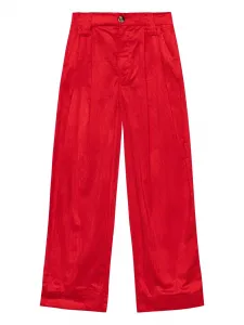 Вельветовые брюки со складками Ganni, красный