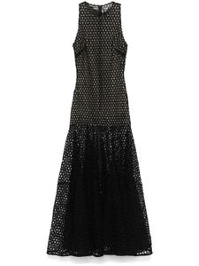 Расклешенное платье макси в технике макраме David Koma, черный