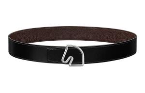 Tete De Cheval Tete De Cheval Гладкий ремень с пряжкой из кожи унисекс черный ширина 3,8 см HERMES