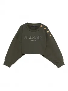 Толстовка с логотипом Balmain Kids, зеленый