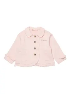 Куртка с оборками и логотипом Marni Kids, розовый