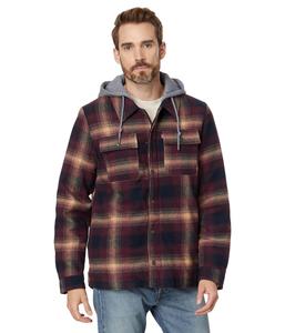 Куртка Levi's Washed Cotton Shirt Jacket With A Jersey Hood And Sherpa Lining, Red Ombre PlaidSee Less