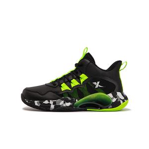 XTEP Детские баскетбольные кроссовки, черные/флуоресцентные, электро-зеленые, детские