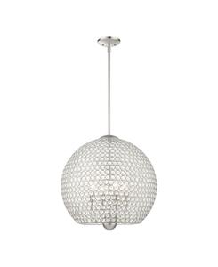 Подвесной светильник «Кассандра» с 4 плафонами Livex, цвет silver-tone