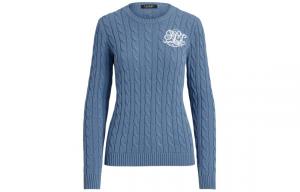 LAUREN RALPH LAUREN SS24 Вязаный свитер женский светло-голубой