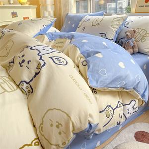 Yalu Пододеяльник 180х220 см из хлопка, расчесанный, цвет R Cream Pudding