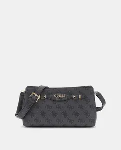 Сумка через плечо с магнитной застежкой и молнией Guess, темно-серый