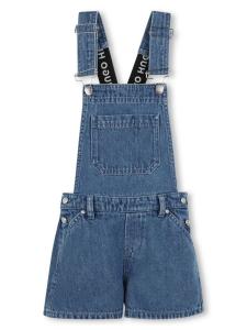 HUGO KIDS джинсовый комбинезон с логотипом, синий