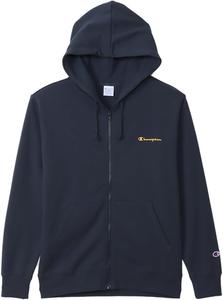 Мужская толстовка Champion с длинными рукавами, на молнии, из хлопкового флиса, с капюшоном и графическим логотипом США (C3-A106), темно-синий