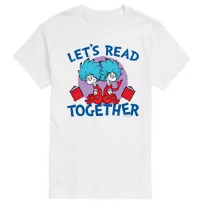 Мужская футболка с принтом "Доктор Сьюз. Кот в шляпе" для совместного чтения Licensed Character, белый