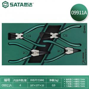 SATA Tools 09911 Набор круглогубцев с прямым и изогнутым внутренним зажимом Тележка для инструментов с внешним зажимом Набор специальных держателей инструментов (09911A) Набор из 4 плоскогубцев для стопорных колец