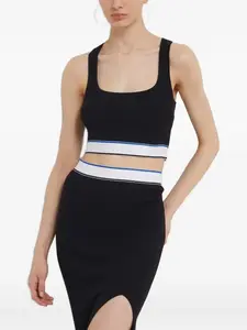 Укороченный топ в рубчик HUGO, черный