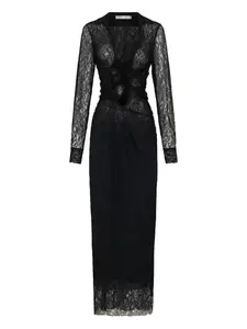 Платье макси Lace Venus Christopher Esber, черный