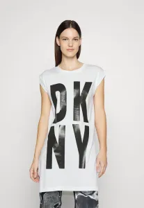 Платье-Туника с эффектом взрыва логотипа Dkny, White/Black